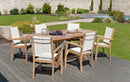 Fun - Lot De 2 Fauteuils Jardin - Teck / Textilène - Marron/Blanc