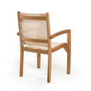 Fun - Lot De 2 Fauteuils Jardin - Teck / Textilène - Marron/Blanc