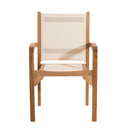 Fun - Lot De 2 Fauteuils Jardin - Teck / Textilène - Marron/Blanc