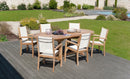 Fun - Lot De 2 Fauteuils Jardin - Teck / Textilène - Marron/Blanc