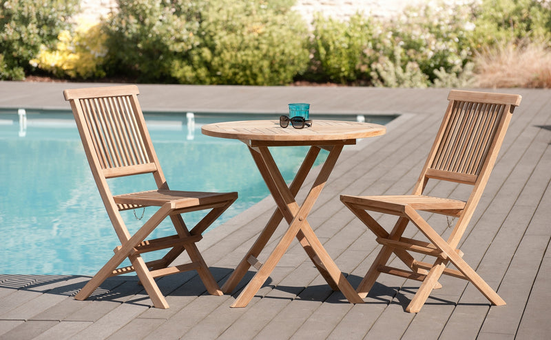 Fun - Salon De Jardin - Teck - Marron