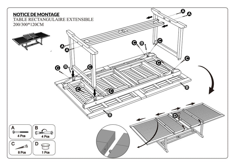 Fun - Table De Jardin - Teck - Marron