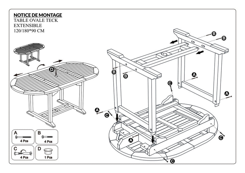 Maeva - Table De Jardin - Teck - Marron