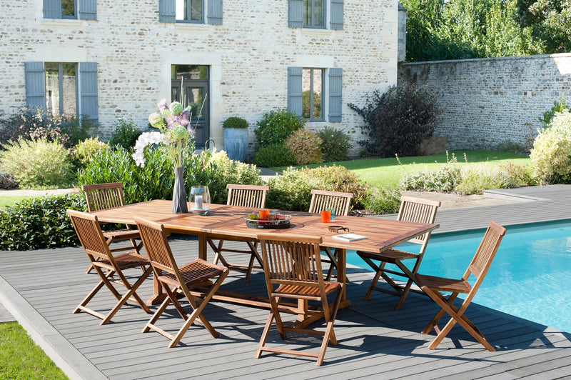 Maeva - Salon De Jardin - Teck - Marron