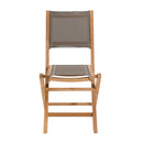 Fun - Lot De 2 Chaises Jardin - Teck - Taupe/Marron