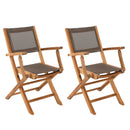 Fun - Lot De 2 Fauteuils Jardin - Teck - Taupe/Marron