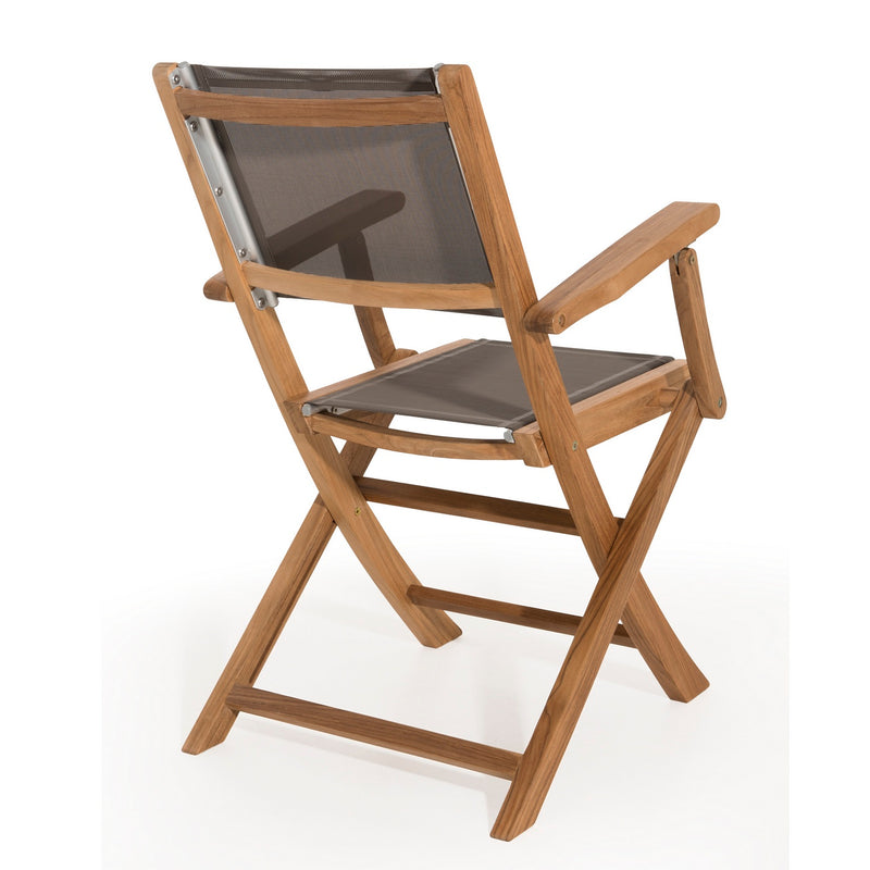 Fun - Lot De 2 Fauteuils Jardin - Teck - Taupe/Marron
