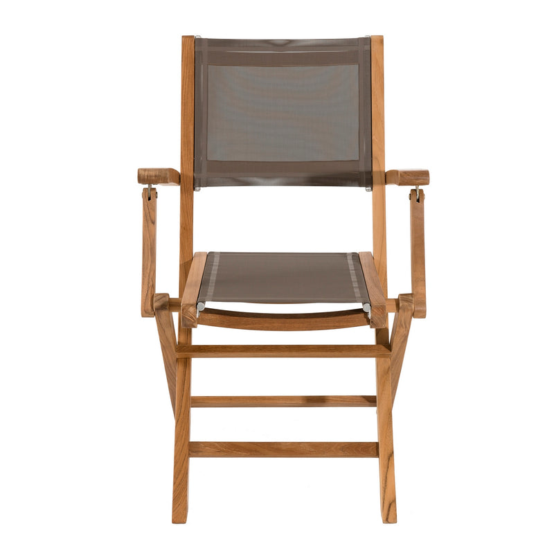 Fun - Lot De 2 Fauteuils Jardin - Teck - Taupe/Marron