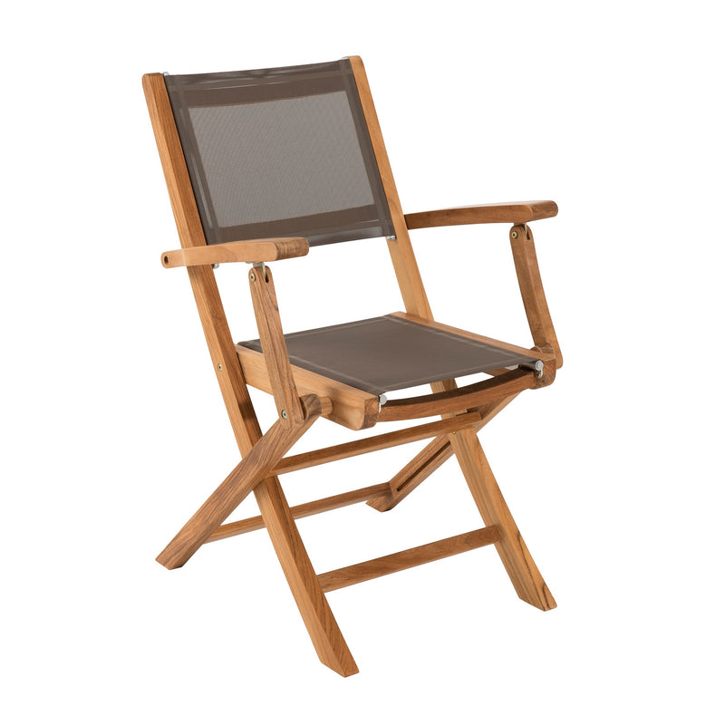 Fun - Lot De 2 Fauteuils Jardin - Teck - Taupe/Marron