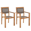 Fun - Lot De 2 Fauteuils Jardin - Teck - Taupe/Marron