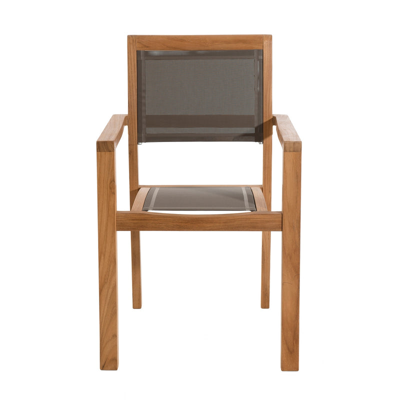 Fun - Lot De 2 Fauteuils Jardin - Teck - Taupe/Marron