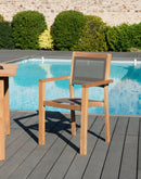 Fun - Lot De 2 Fauteuils Jardin - Teck - Taupe/Marron