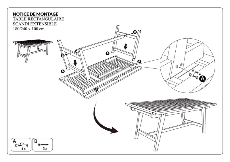 Fun - Table De Jardin - Teck - Taupe/Marron