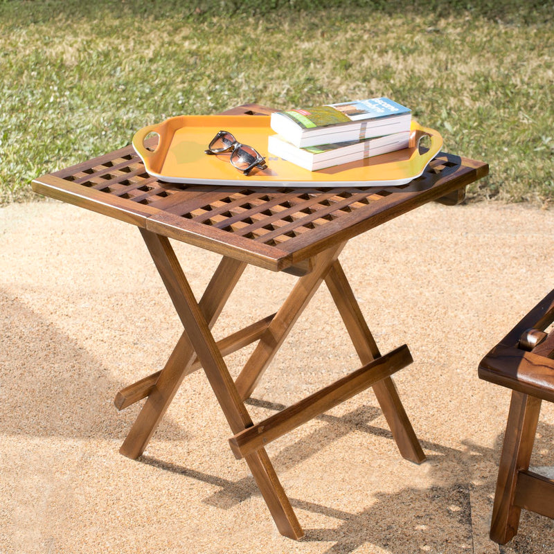 Maeva - Table Pique-Nique De Jardin - Teck Huilé - Marron