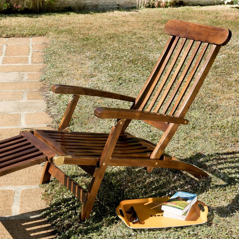 Maeva - Chaise Longue De Jardin - Teck Huilé - Marron