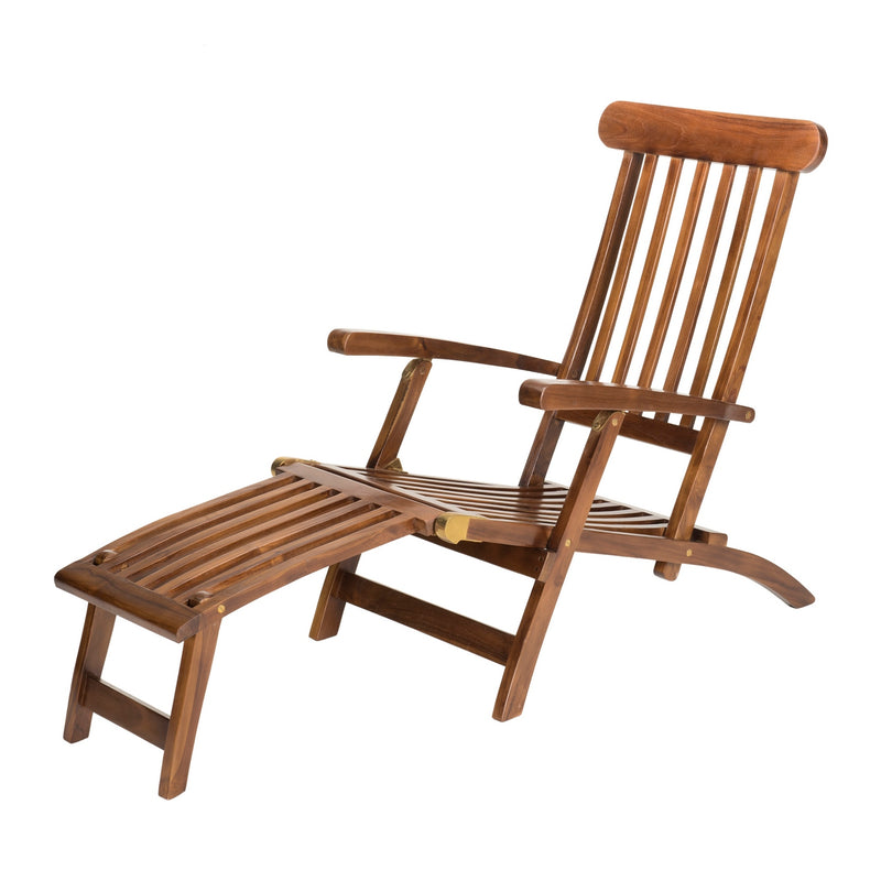 Maeva - Chaise Longue De Jardin - Teck Huilé - Marron