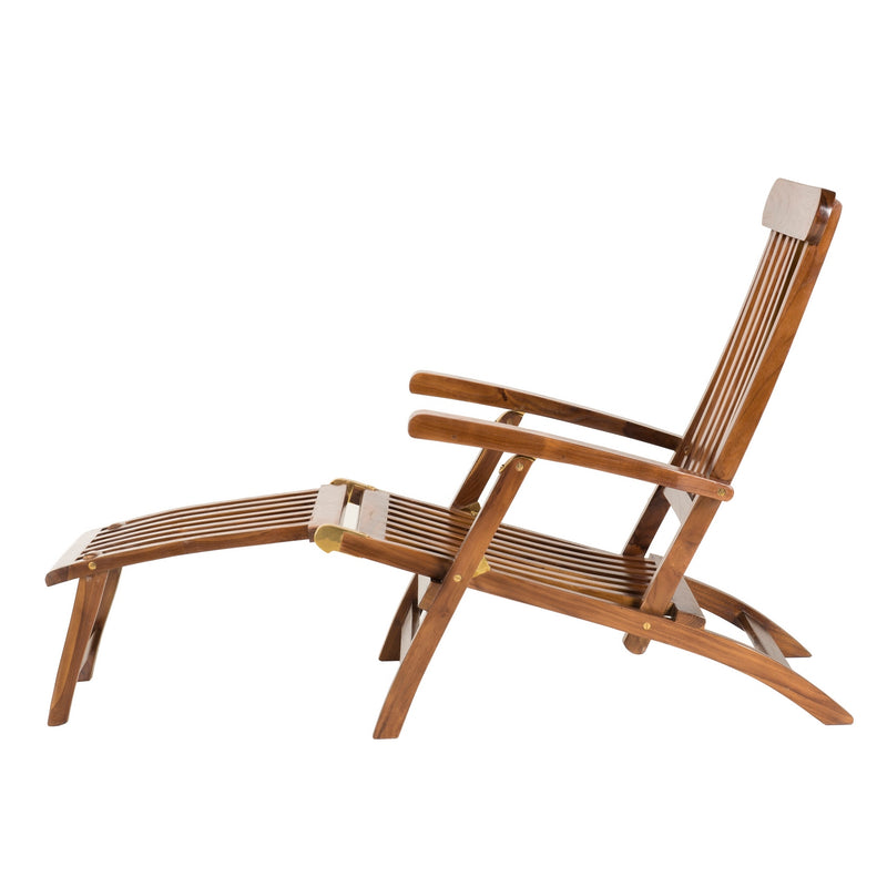 Maeva - Chaise Longue De Jardin - Teck Huilé - Marron