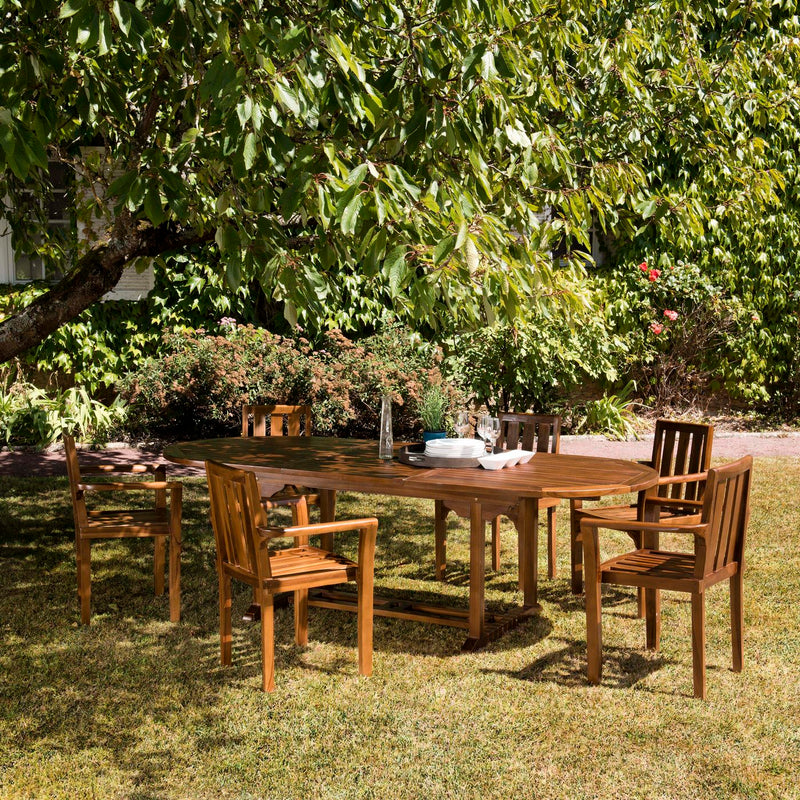 Maeva - Salon De Jardin - Teck Huilé - Marron