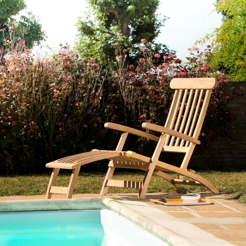 Fun - Chaise Longue De Jardin - Teck - Marron
