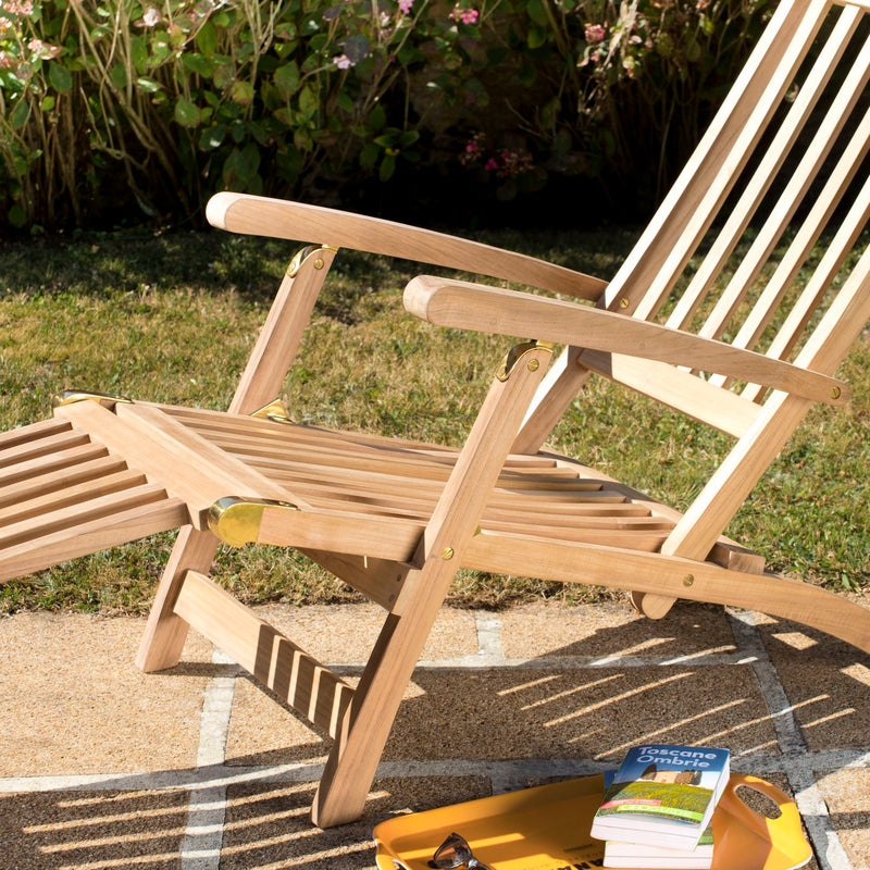 Fun - Chaise Longue De Jardin - Teck - Marron