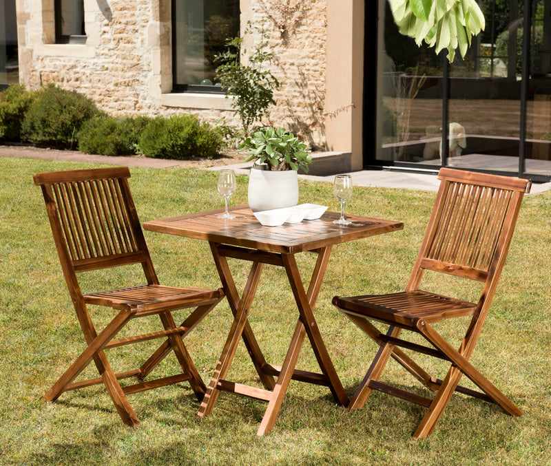 Maeva - Salon De Jardin - Teck Huilé - Marron
