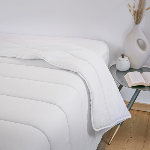 Couette Coton Anti Acariens - Coton - Celeste - Blanc