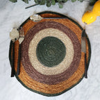 Lot De 6 Sets De Table - Luna - 38Cm - Jonc De Mer Naturel Et Terracotta
