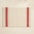 Set of 6 Placemats - 45 × 30 cm - Red and Beige