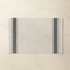 Set of 6 Placemats - 45 x 30 cm - Black and Beige