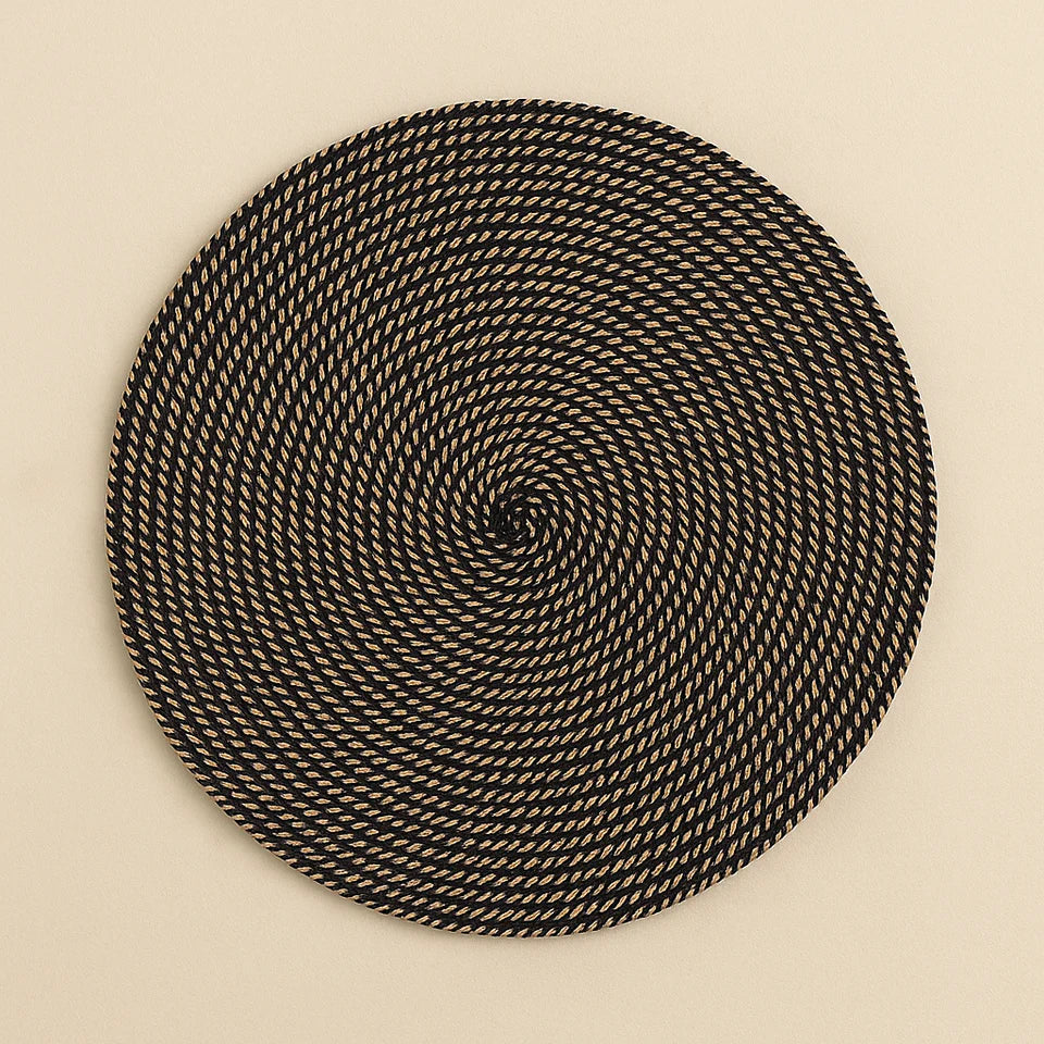 Set of 6 Black Placemats - 36cm
