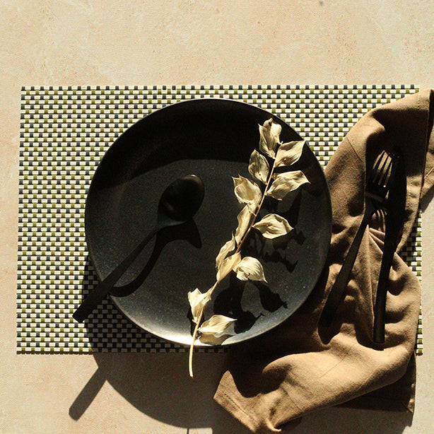 Set of 6 Placemats - 45 × 30 cm - Green