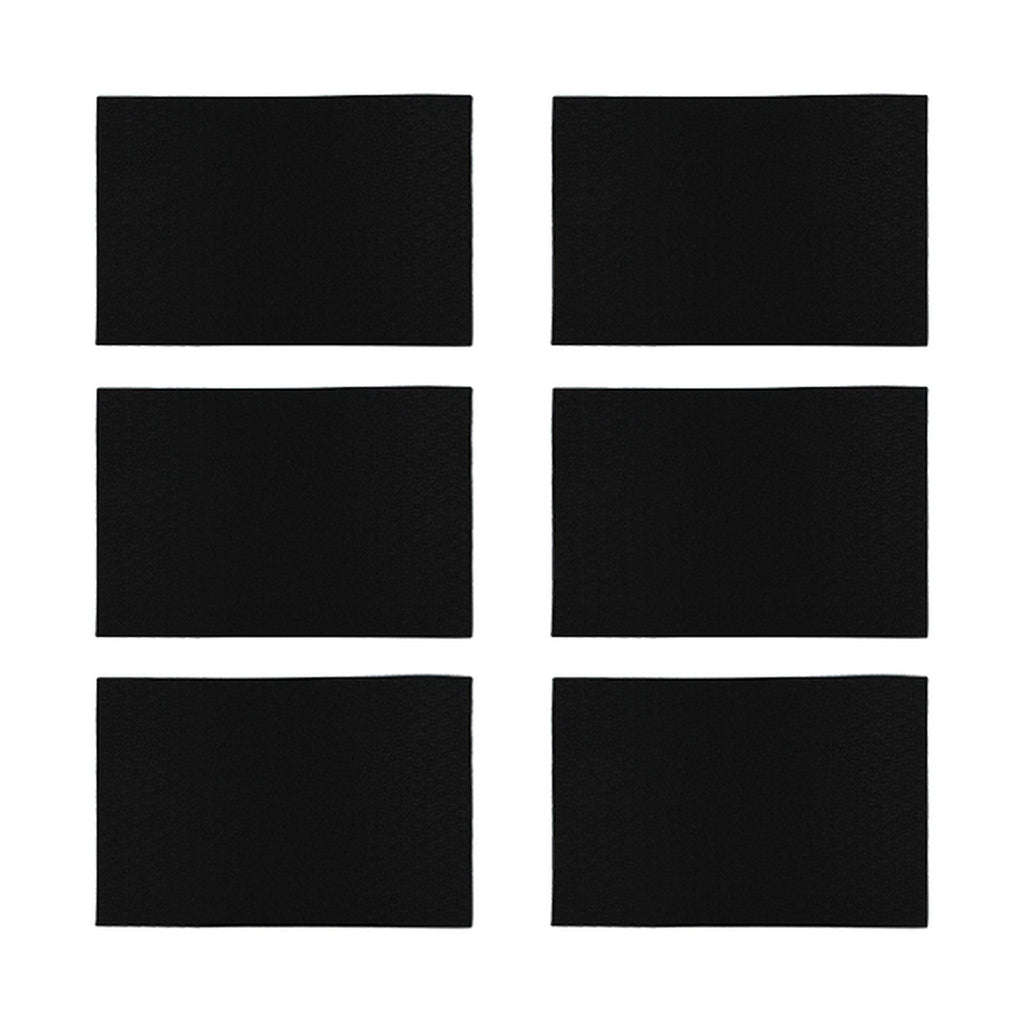 Set of 6 placemats - Ica - Woven leather effect - Black