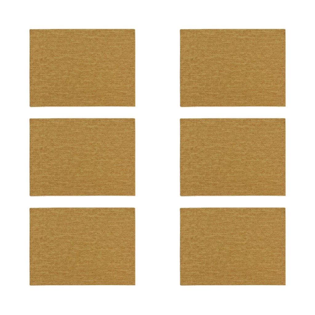 Lot De 6 Sets De Table - Ica - Effet Cuir Tressé - Marron