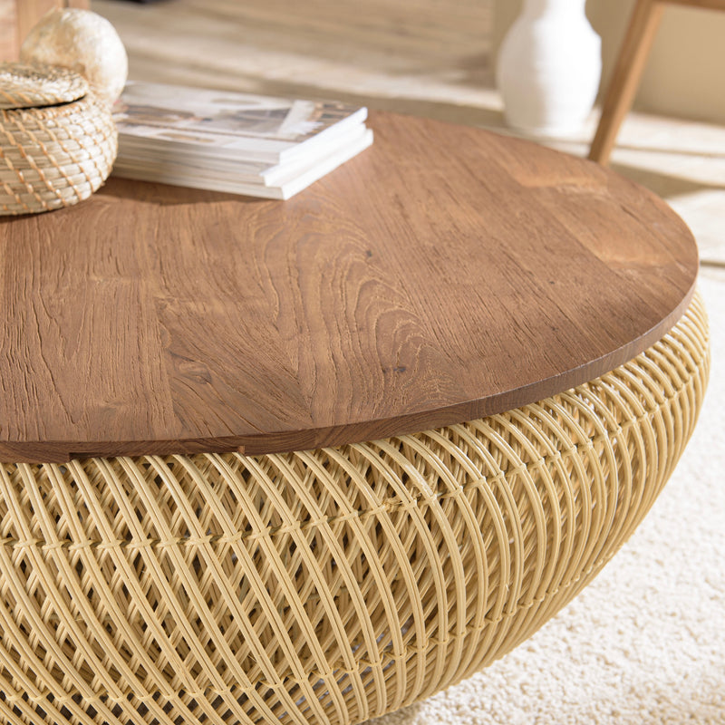 Mesa de Centro - Sixtina - Marrón - Beige