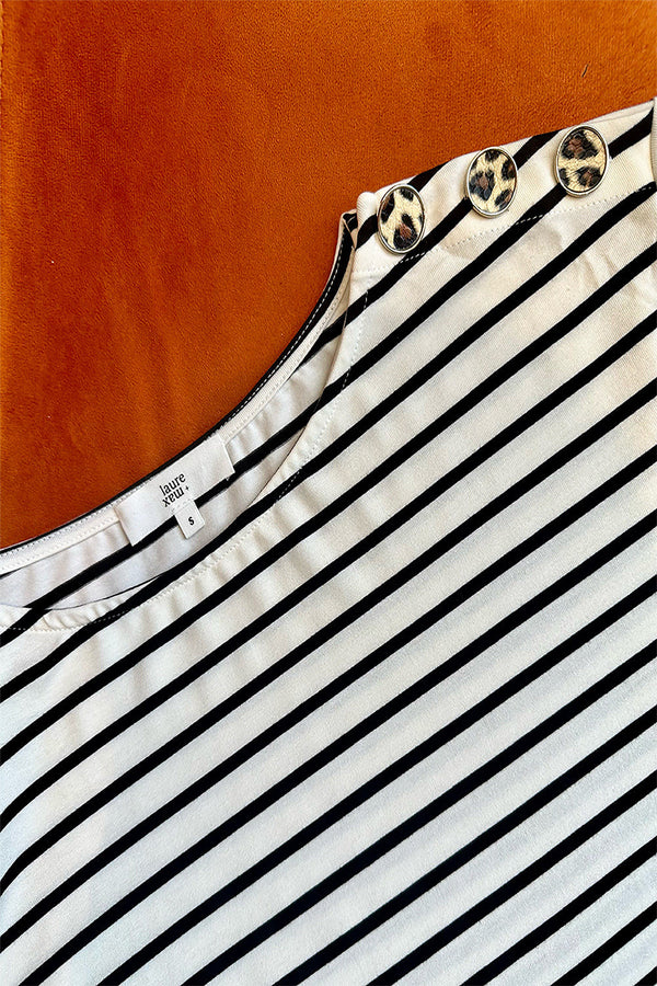 T-shirt Toscane - Zwart-wit gestreept