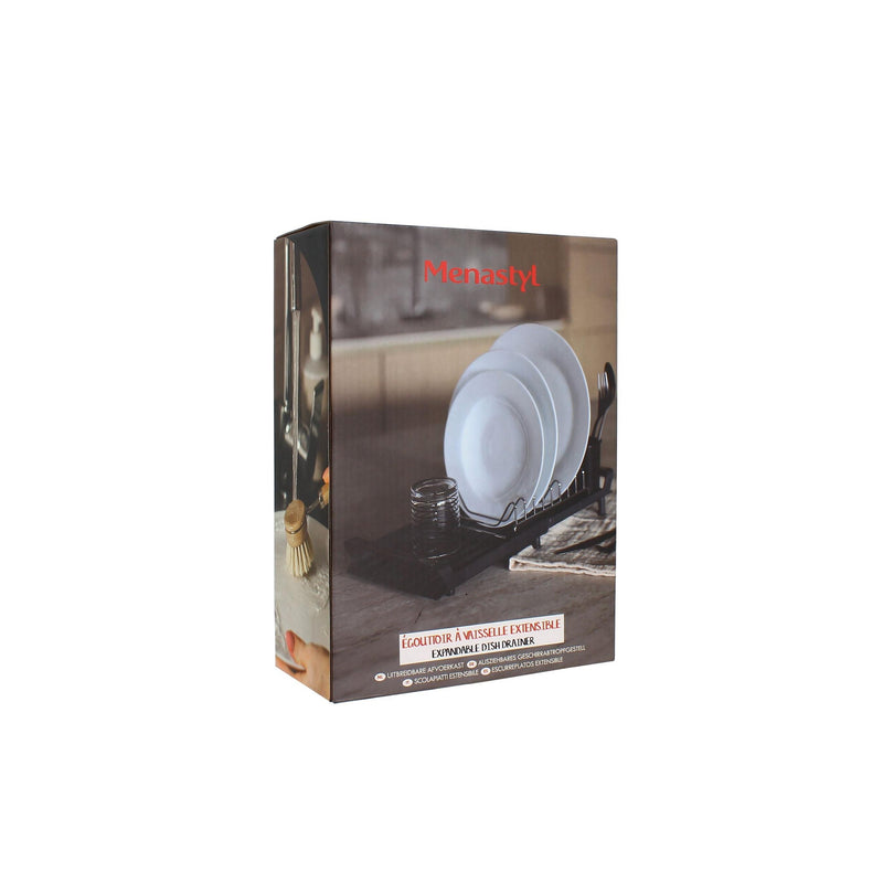 Égouttoir À Vaisselle Extensible Polypropylène Noir - 28×20Cm