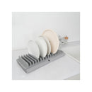 Égouttoir À Vaisselle Polypropylène & Tapis Polyester Gris