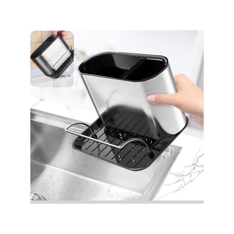 Stainless Steel &amp; Plastic Kitchen Organizer - 18×12×13cm