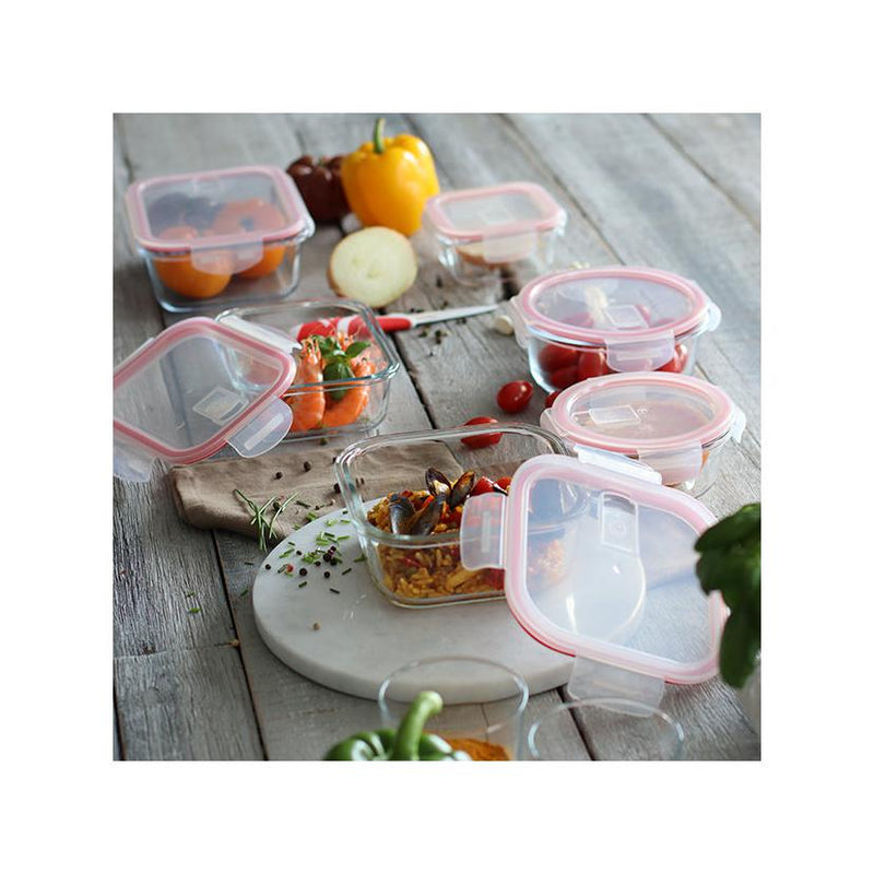 Set of 6 Rectangular Clementine Airtight Jars - 1040ml