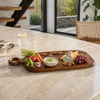 Schneidebrett mit 3 Messern - 49 x 16 cm - Akazienholz