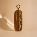 Schneidebrett mit 3 Messern - 49 x 16 cm - Akazienholz