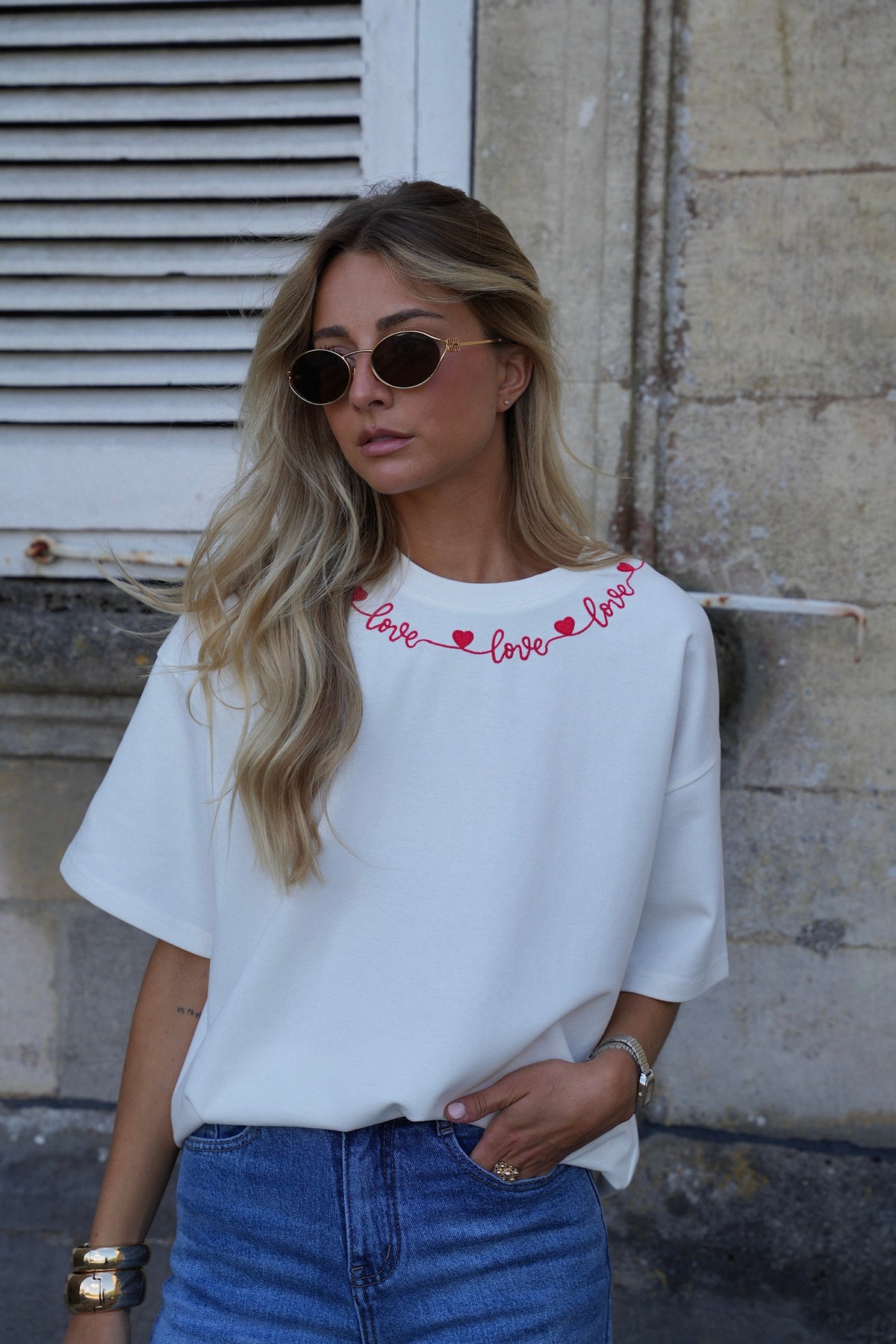 Lizo Embroidered T-Shirt - White