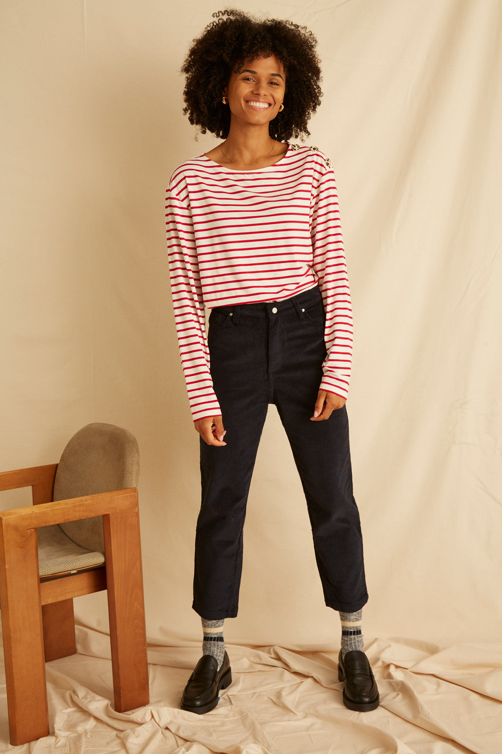 Pantalon Poinsettia - Velours Marine
