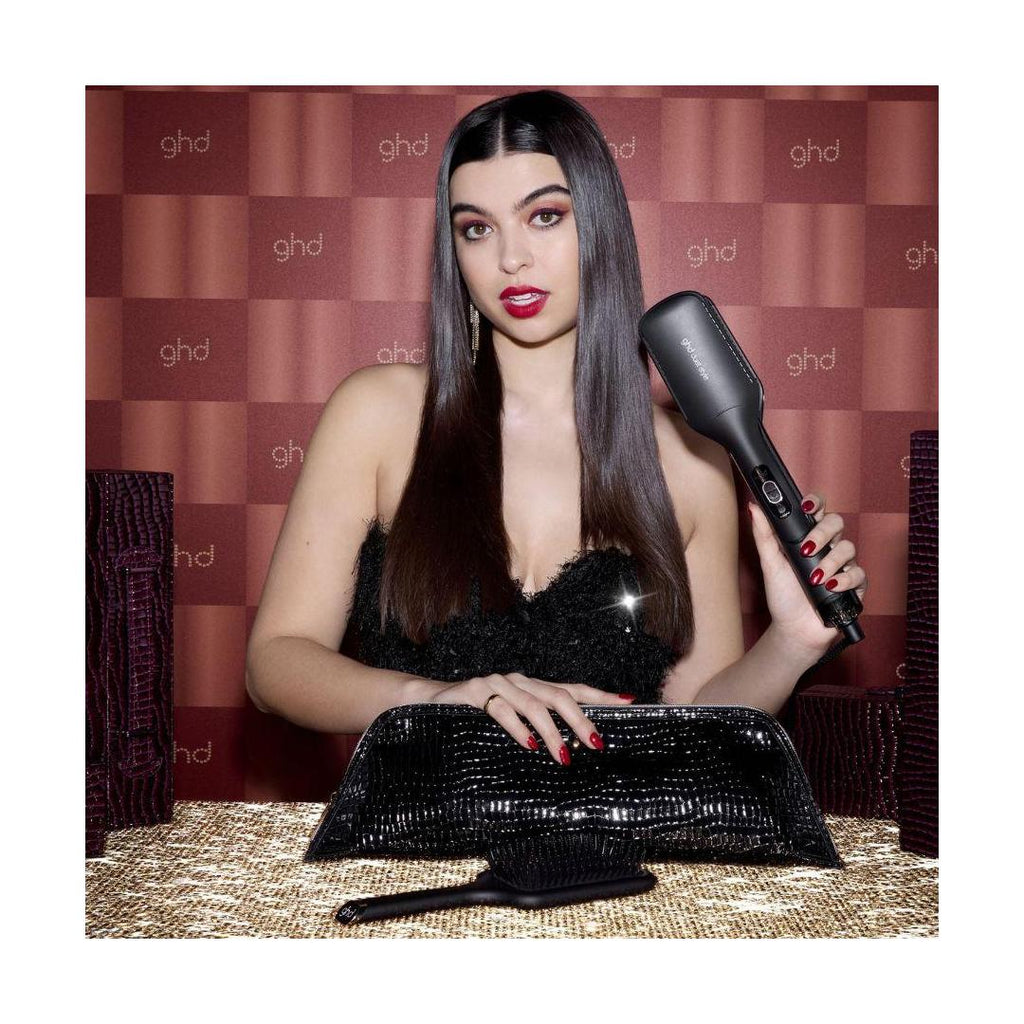 Ghd Duet Style 2-In-1 Drying Straightener Box, The Ghd Flat Brush And Its Pouch