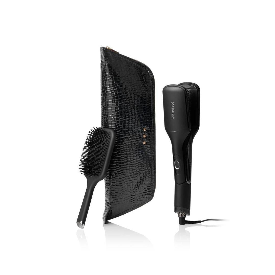 Ghd Duet Style 2-In-1 Drying Straightener Box, The Ghd Flat Brush And Its Pouch