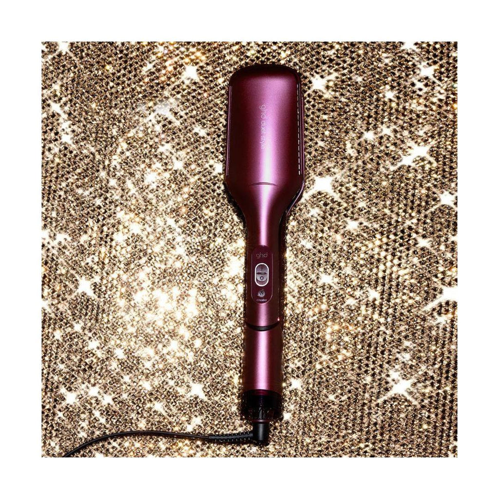 Ghd Duet Style Bordeaux 2-In-1 Drying Straightener Set, Smoothing Oil and Matching Vanity Case