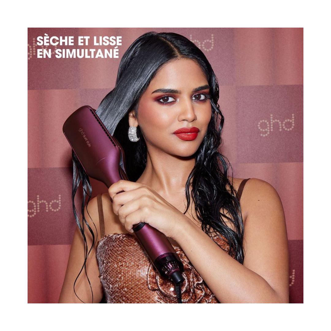 Ghd Duet Style Bordeaux 2-In-1 Drying Straightener Set, Smoothing Oil and Matching Vanity Case