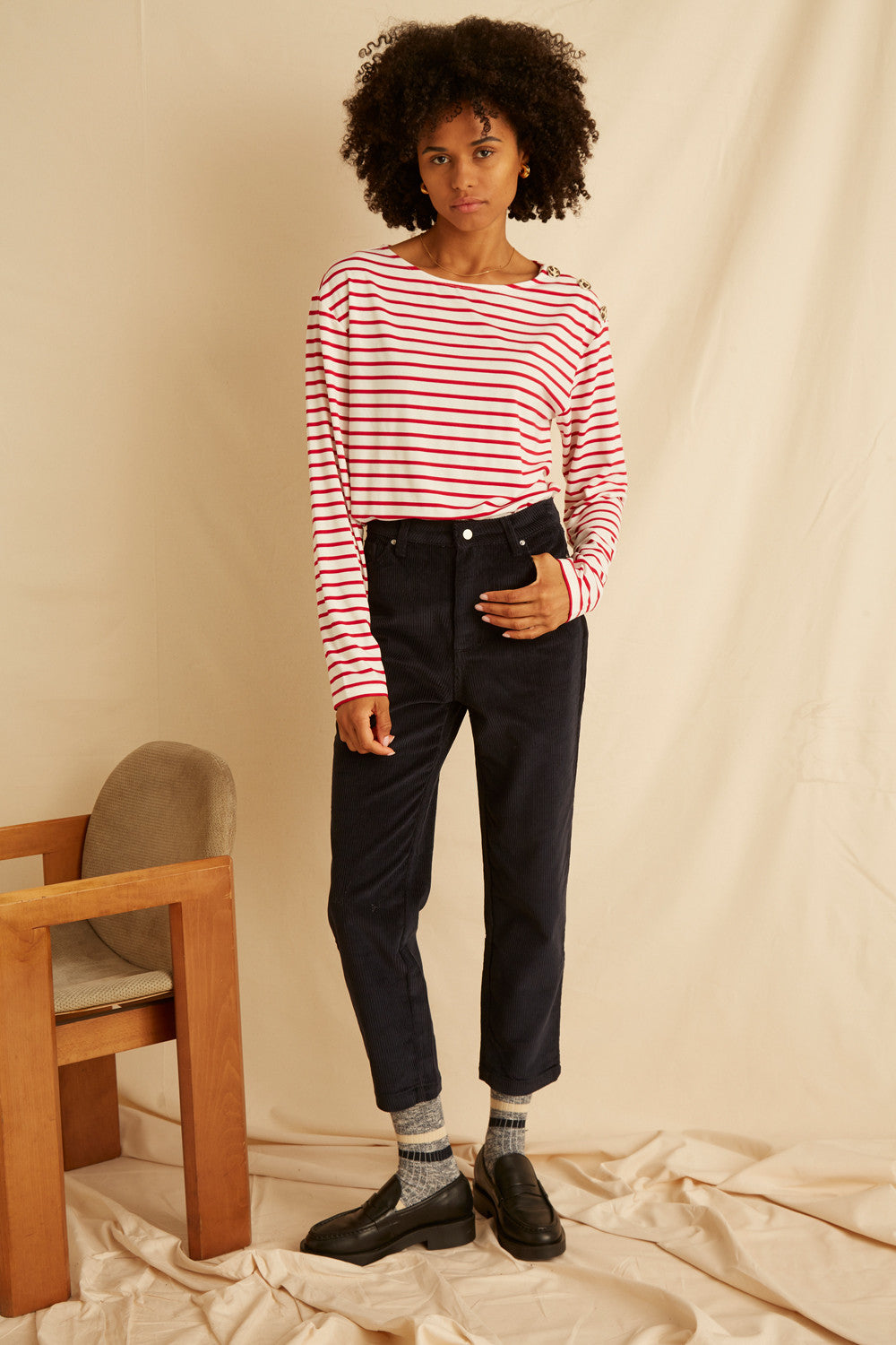 Pantalon Poinsettia - Velours Marine