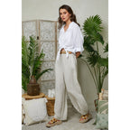 Trousers - Beige - Women