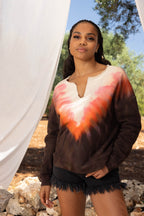 The Paolo Tie And Dye Orange Sweatshirt